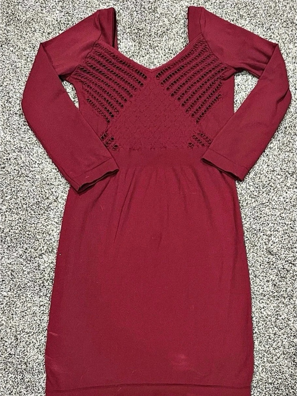 Free People Intimately Bodycon Dress Womens M Red Cutout Long Sleeve NEW
